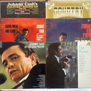 5 JOHNNY CASH COMPILATION VINYL RECORD LOT + 20 COUNTRY MUSIC BIG ARTIST